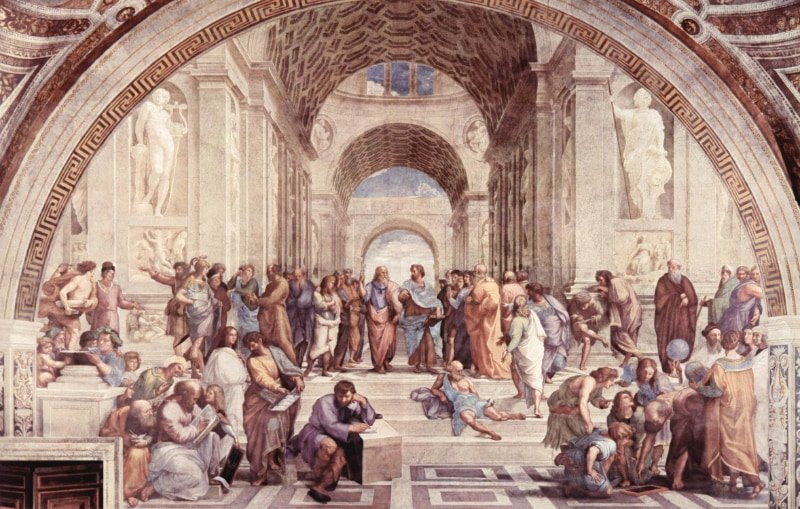 The School of Athens by Raphael (1511) – A masterpiece showcasing ancient philosophers like Plato and Aristotle in discussion, perfectly representing the era’s obsession with existence and truth.